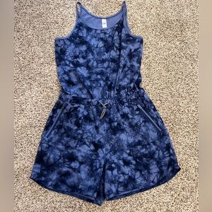 Athleta girl XL14 romper. Navy/stormy sky tie dye.